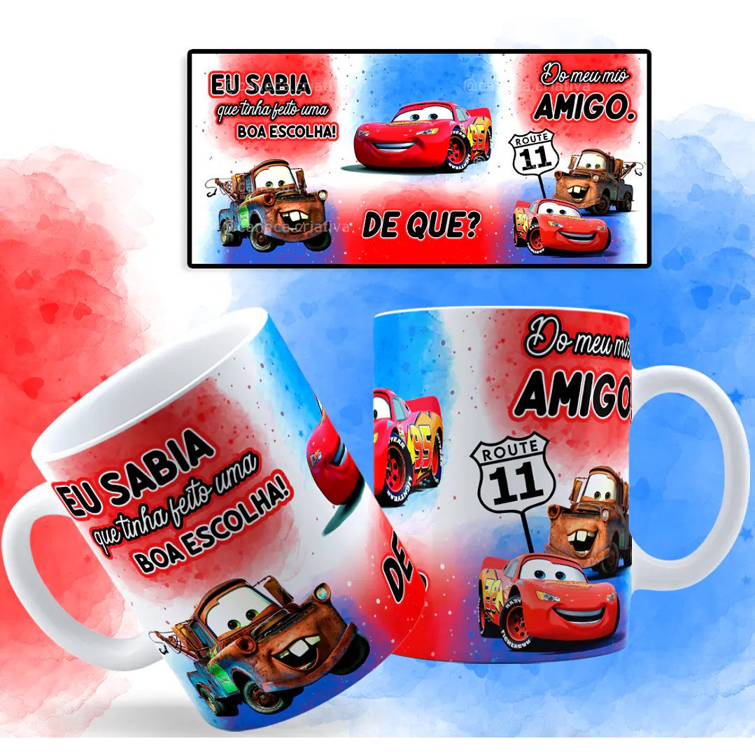 Artes Caneca Meu Miô Amigo Carro McQueen em Jpg 1