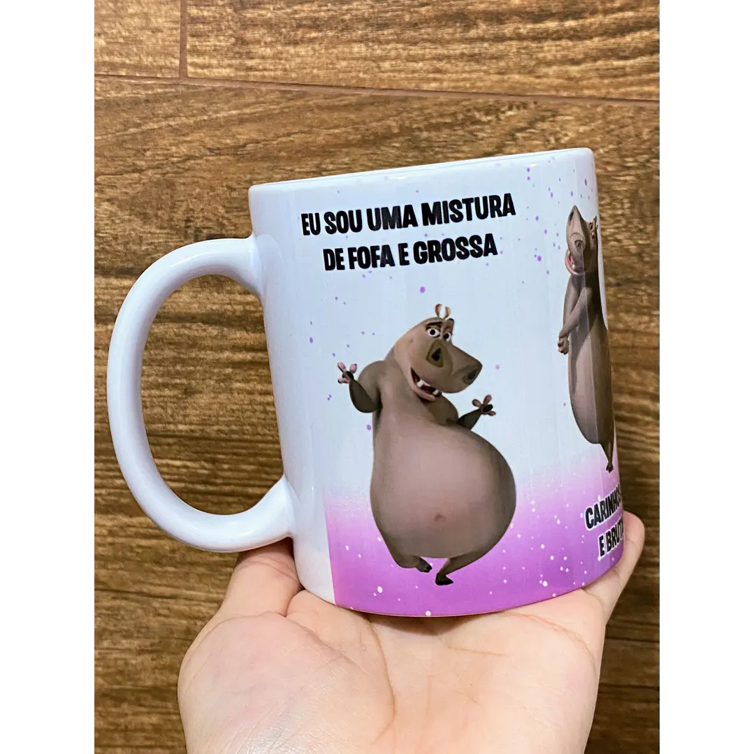 Arte Caneca Eu sou uma Mistura de Fofa e Grossa Gloria Madagascar Arquivo Png 1
