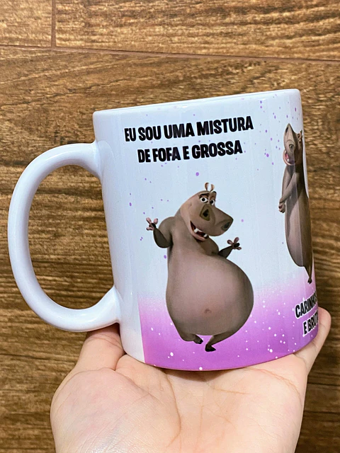 Arte Caneca Eu sou uma Mistura de Fofa e Grossa Gloria Madagascar Arquivo Png