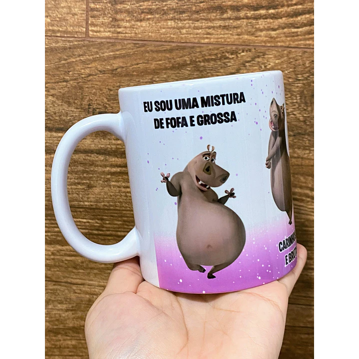 Arte Caneca Eu sou uma Mistura de Fofa e Grossa Gloria Madagascar Arquivo Png 1