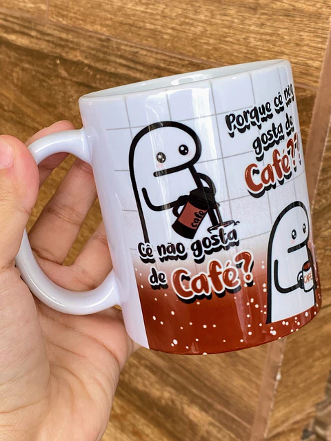 Arte Caneca Você Cê Não Gosta de Café? Flork Animado Arquivo Png