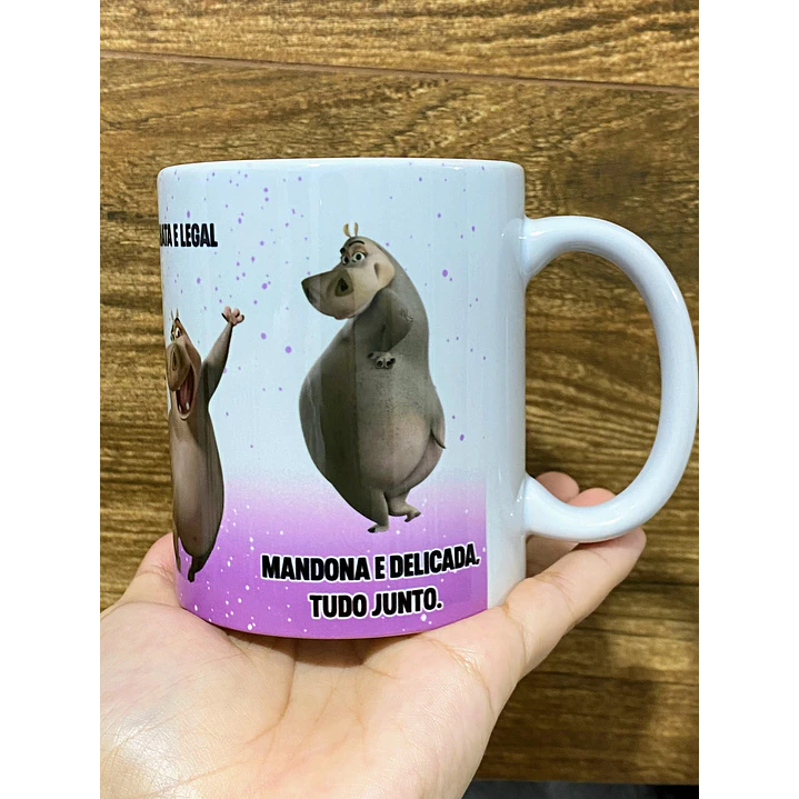 Arte Caneca Eu sou uma Mistura de Fofa e Grossa Gloria Madagascar Arquivo Png 5