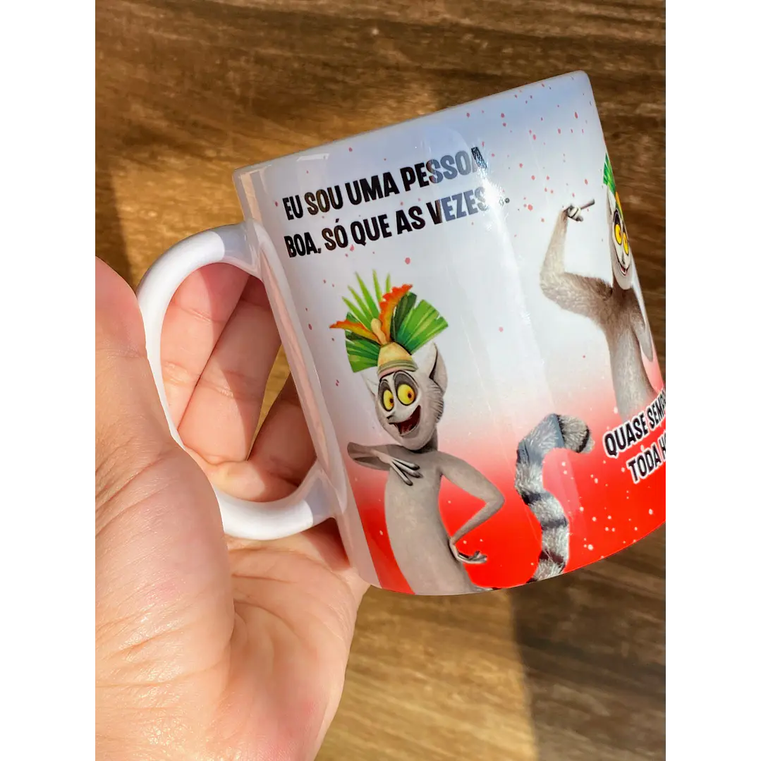 Arte Caneca Eu sou uma Pessoa boa, só que as vezes... Rei Julien Arquivo Png 1