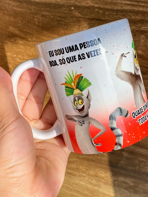 Arte Caneca Eu sou uma Pessoa boa, só que as vezes... Rei Julien Arquivo Png