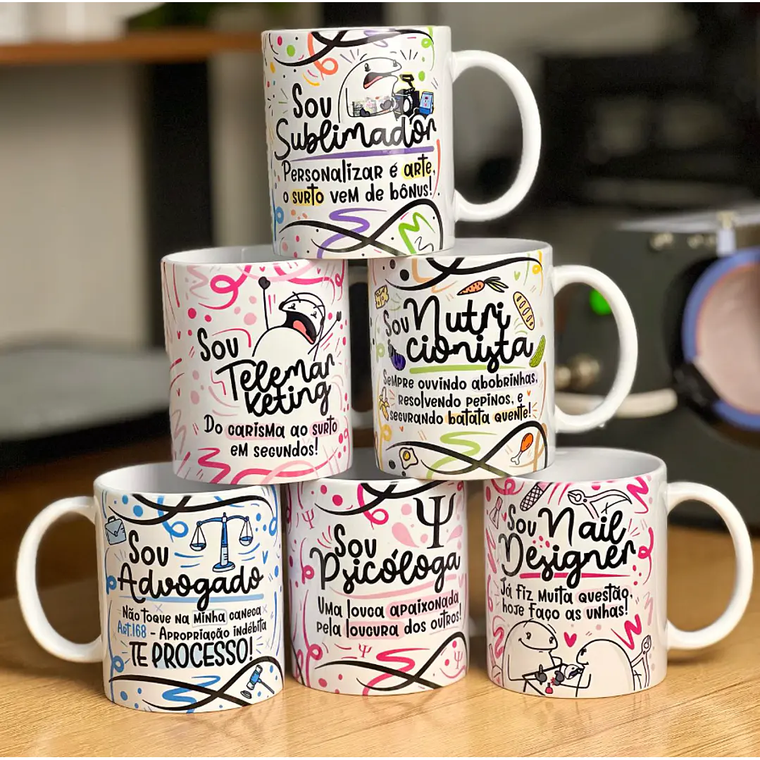 50 Artes para Caneca Profissões Flork  e Outras em Jpg 1