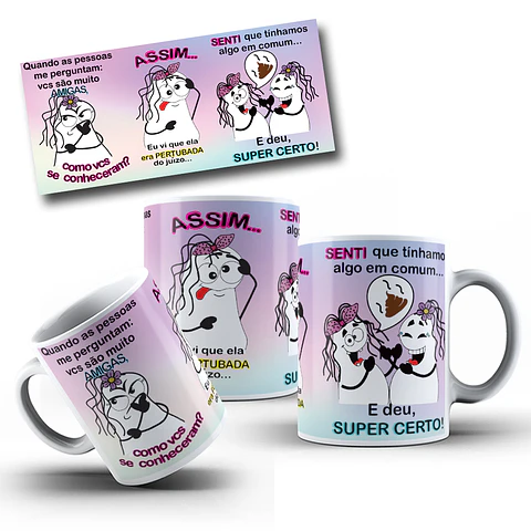 Arte Caneca Quando as Pessoas me Perguntam Vocês São Muito Amigas Arquivo Png