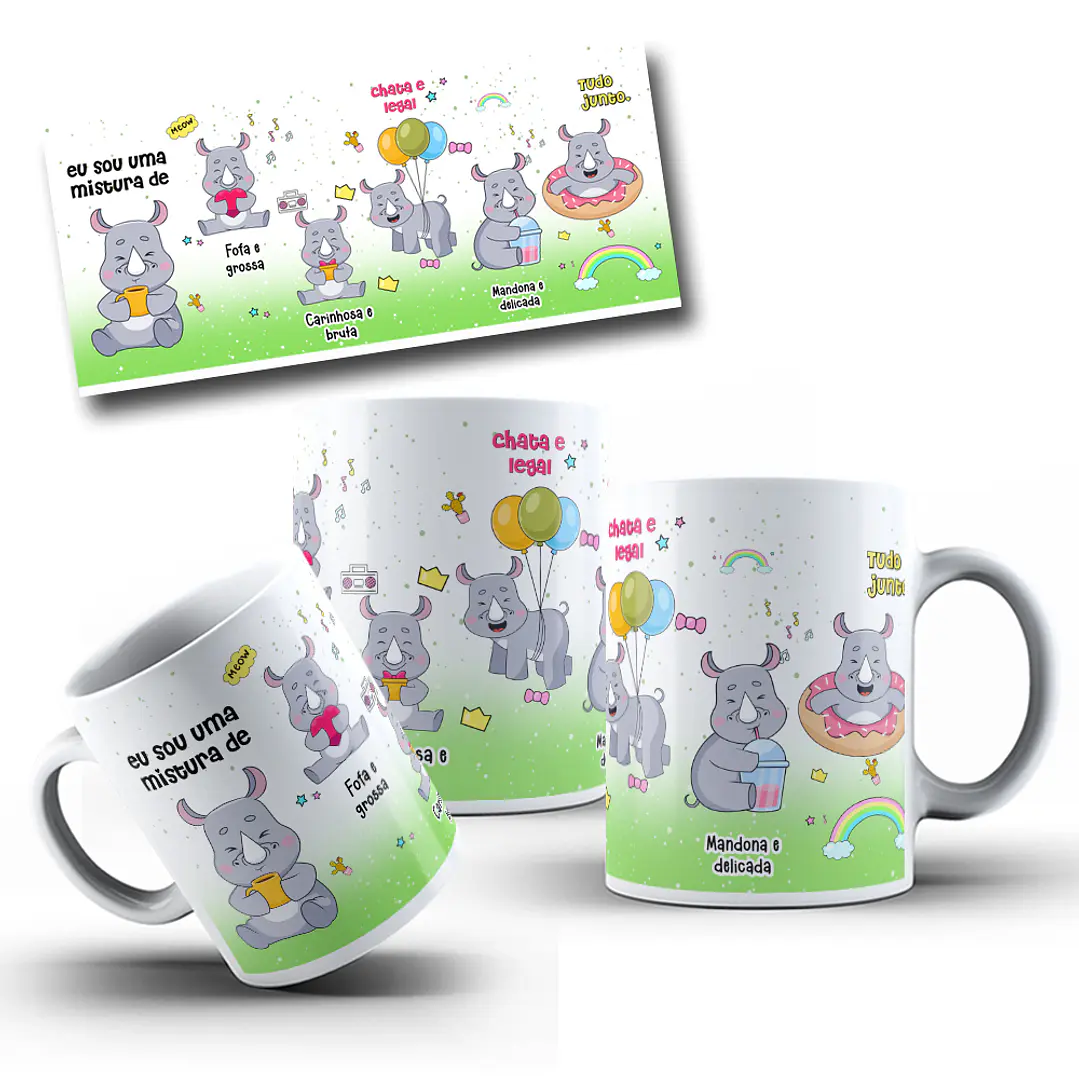 Arte Caneca Eu Sou Uma Mistura de Fofa e Grossa Arquivo Png  1