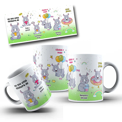 Arte Caneca Eu Sou Uma Mistura de Fofa e Grossa Arquivo Png 