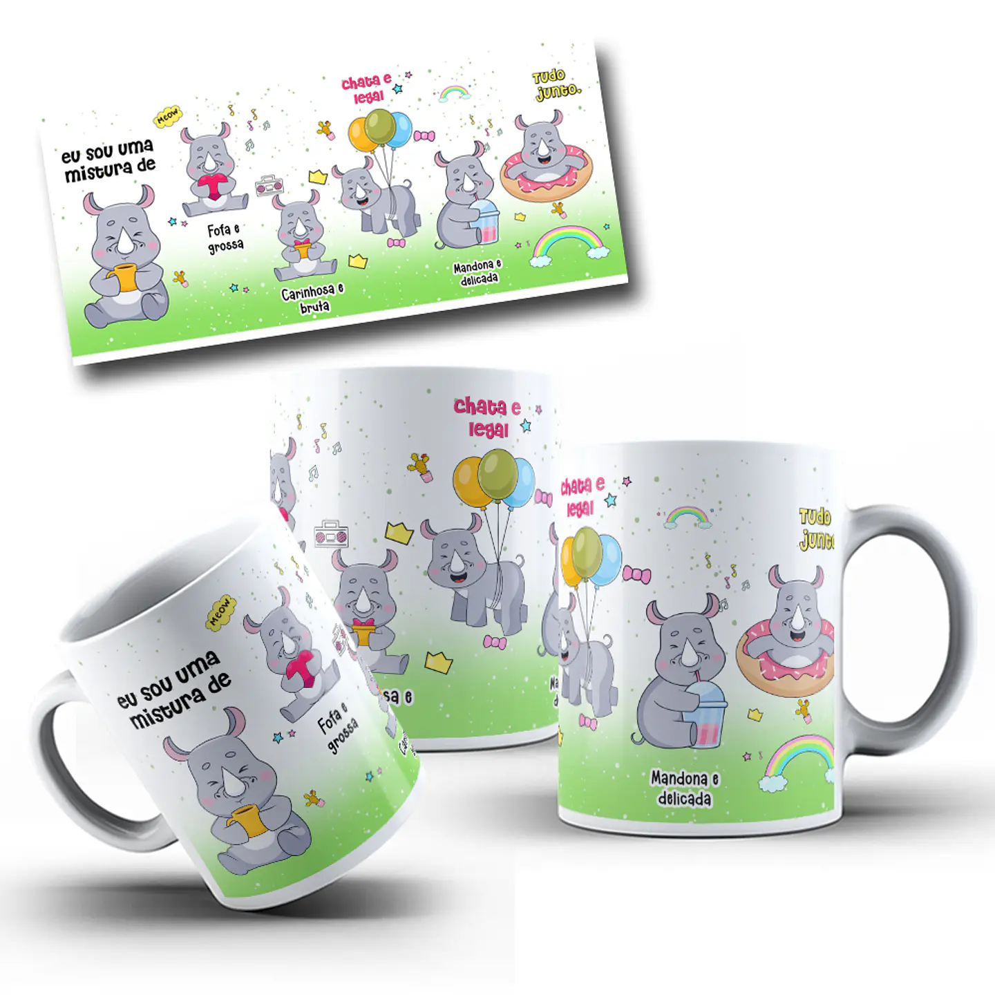 Arte Caneca Eu Sou Uma Mistura de Fofa e Grossa Arquivo Png  1