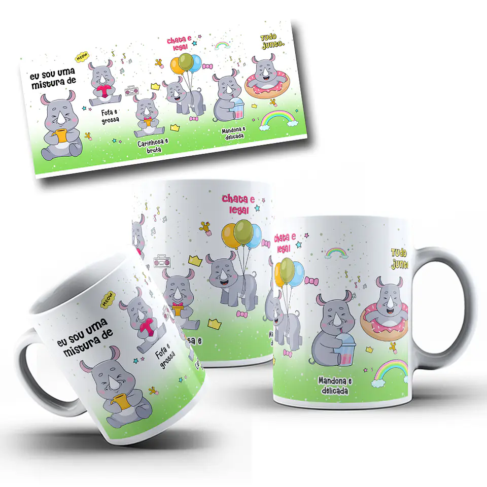 Arte Caneca Eu Sou Uma Mistura de Fofa e Grossa Arquivo Png  1