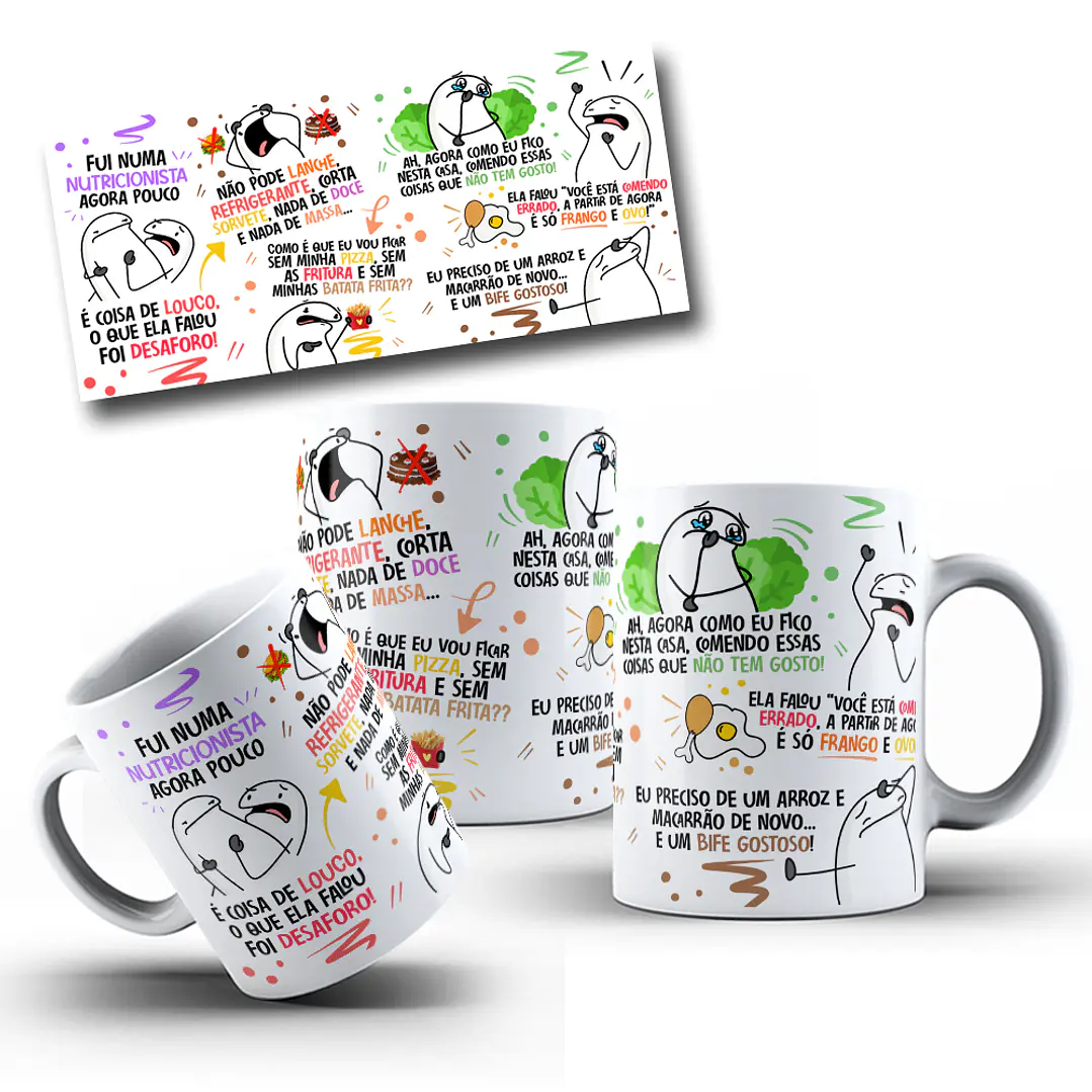 Arte Caneca Fui na Nutricionista Agora Pouco Flork Paródia Arquivo Png  1