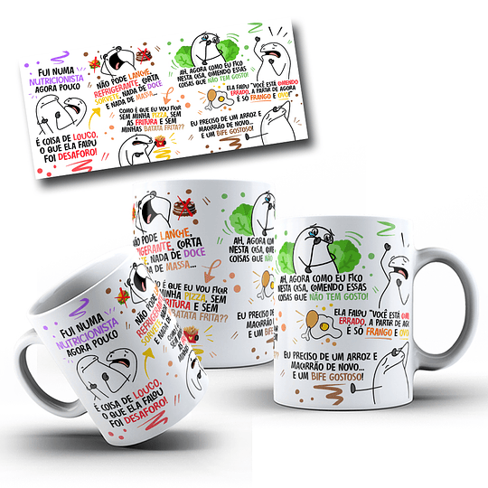 Arte Caneca Fui na Nutricionista Agora Pouco Flork Paródia Arquivo Png 