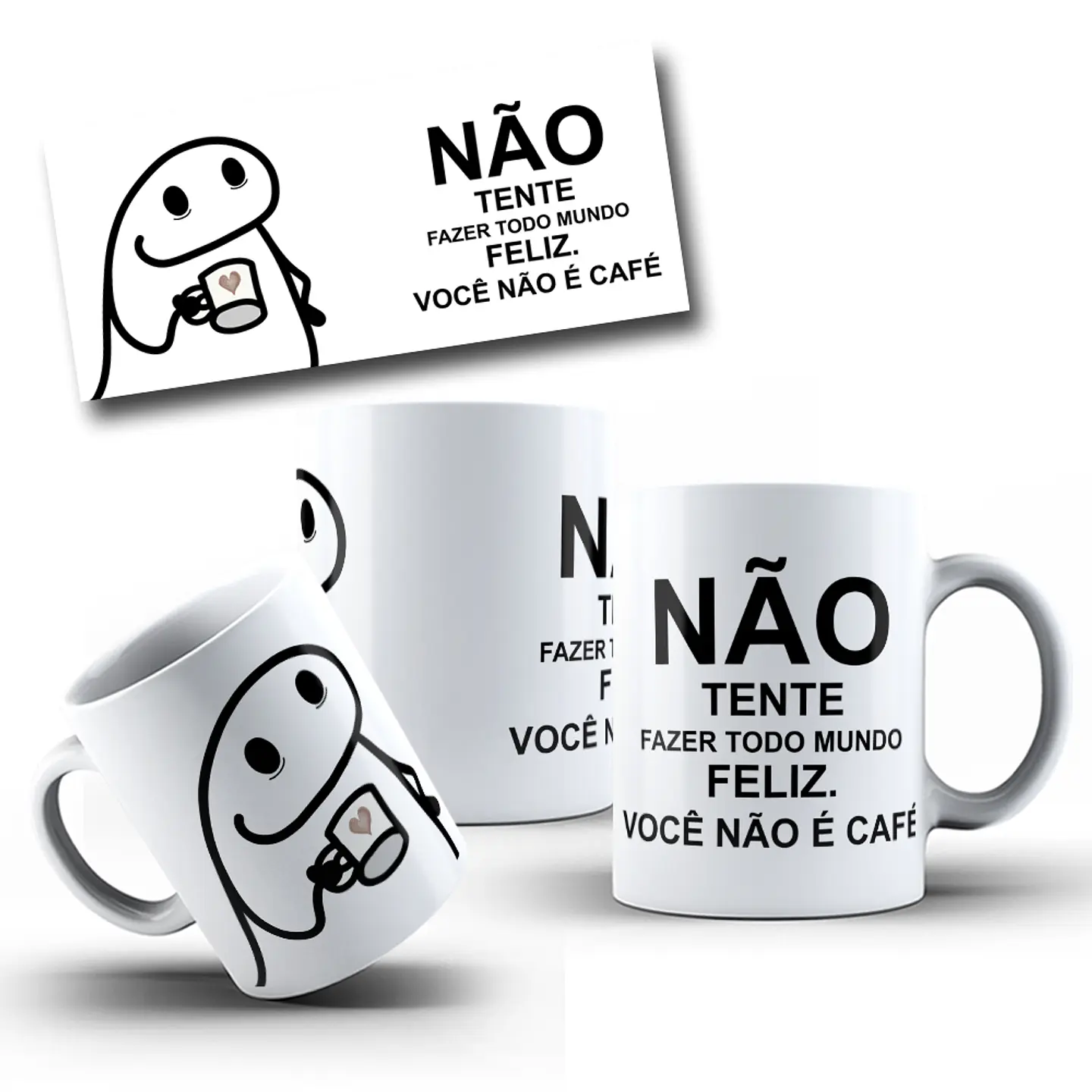 Arte Caneca Não Tente Agradar Todo Mundo Você não é Café Flork Arquivo CorelDraw 1