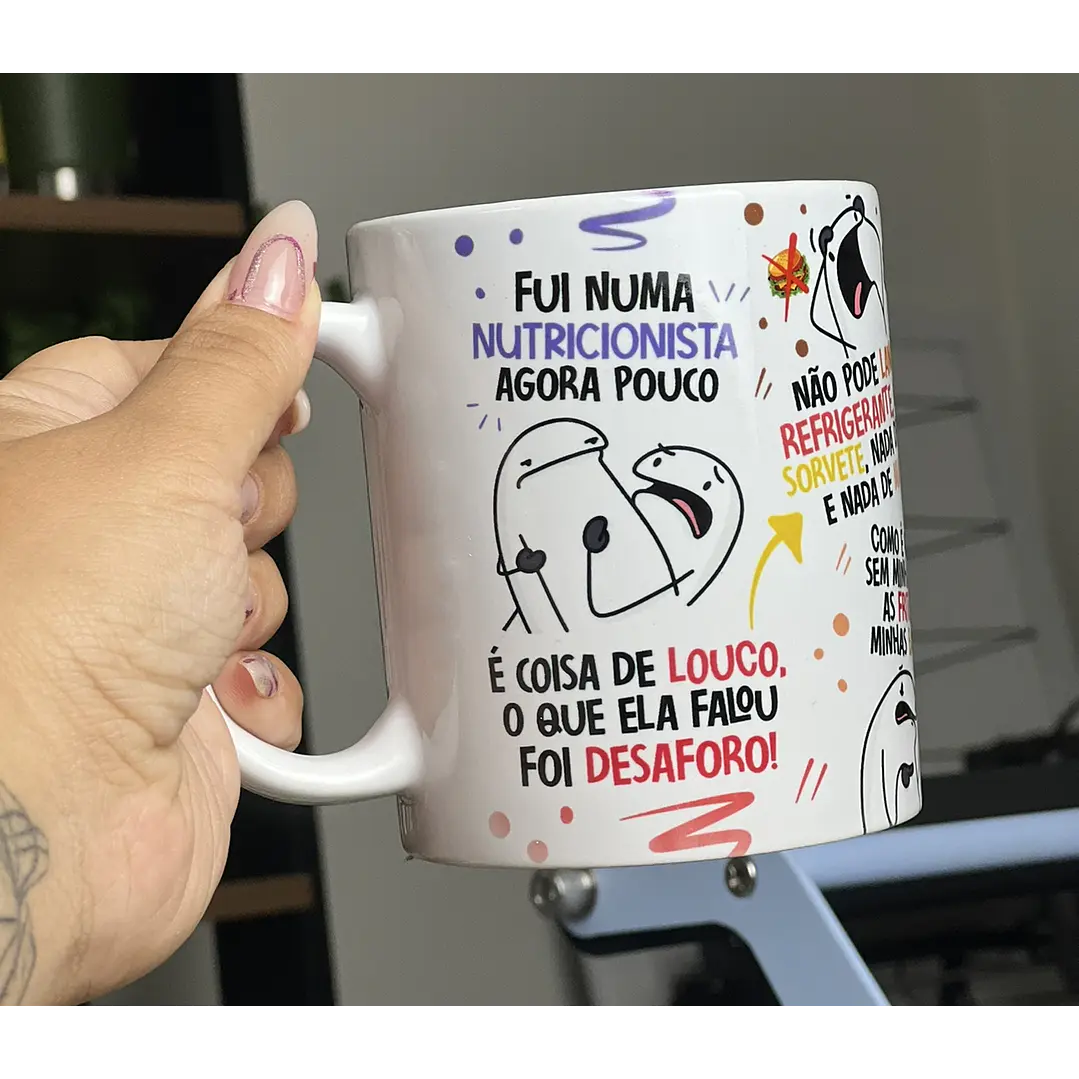 Arte Caneca Fui na Nutricionista Agora Pouco Flork Paródia Arquivo Png  3