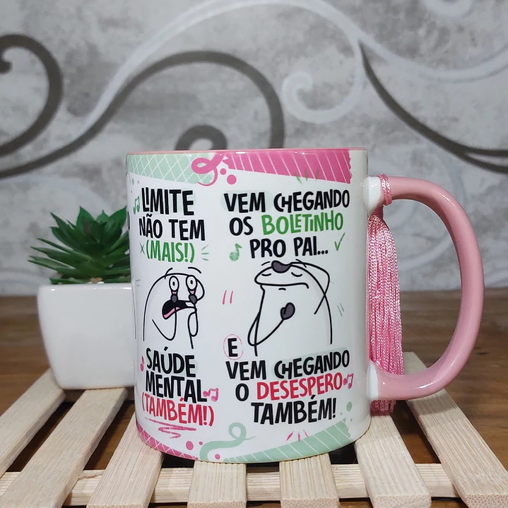 Arte Caneca Fui Passando no Crédito Esqueci a Fatura Rosa Arquivo Png 3