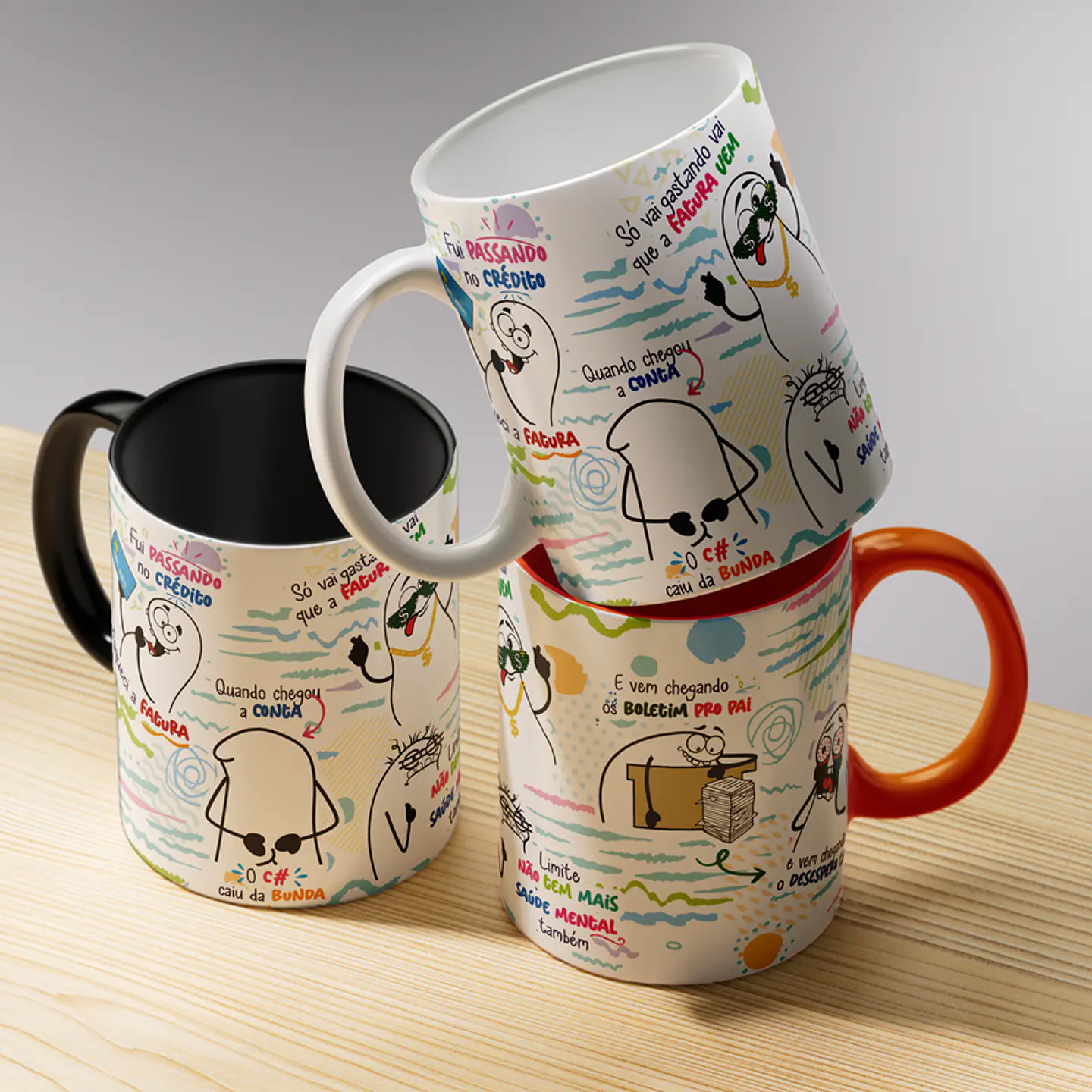Arte caneca Fui Passando na Fatura - Esqueci a fatura o c# caiu da bunda Png 5