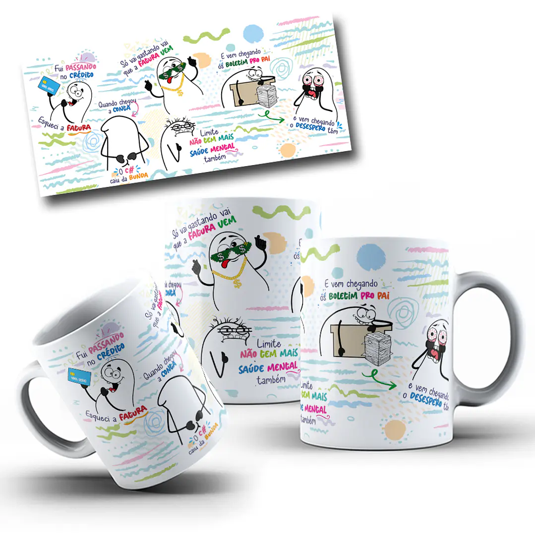 Arte caneca Fui Passando na Fatura - Esqueci a fatura o c# caiu da bunda Png 2