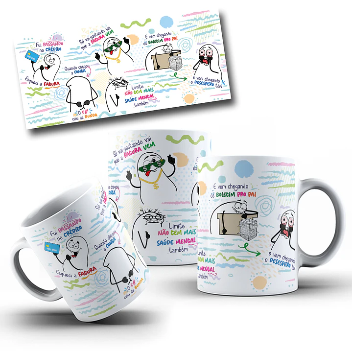 Arte caneca Fui Passando na Fatura - Esqueci a fatura o c# caiu da bunda Png 2
