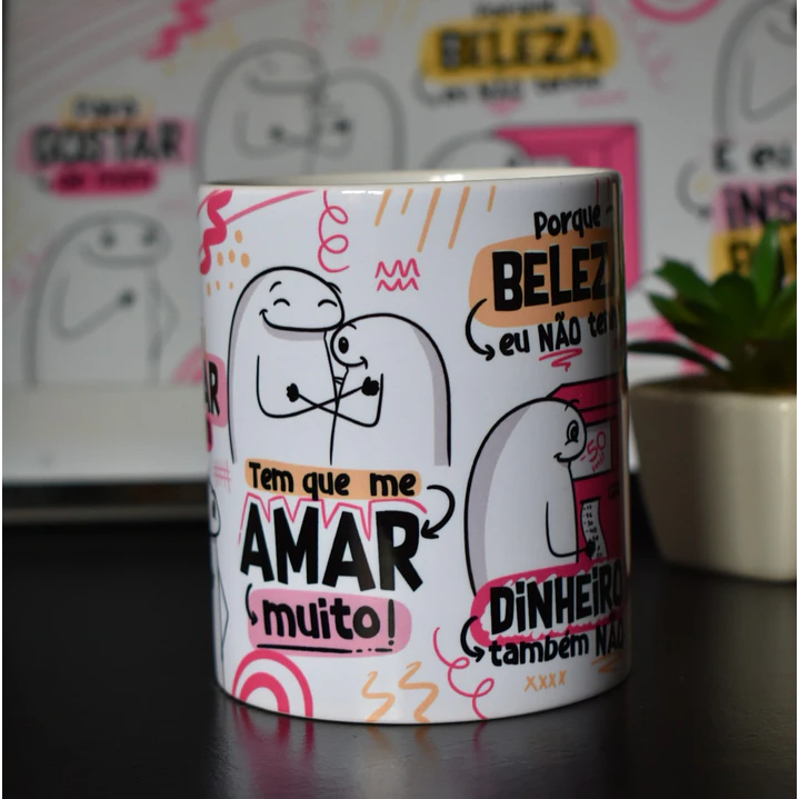 Arte Caneca Para Gostar de Mim Tem que mim Amar muito - Insuportável Versão Feminina Arquivo Png 2