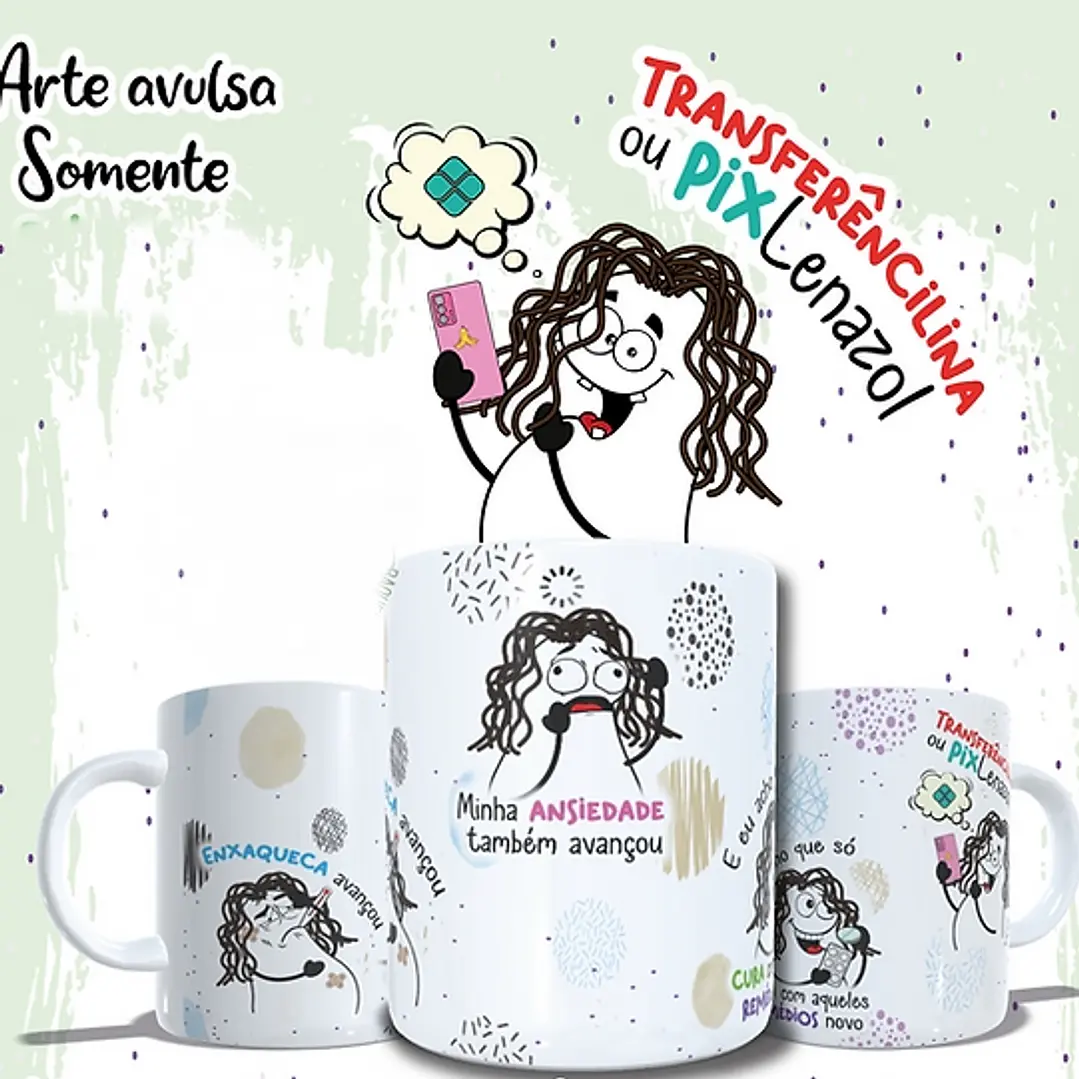 Arte Caneca Enxaqueca avançou minha ansiedade também avançou Png 2