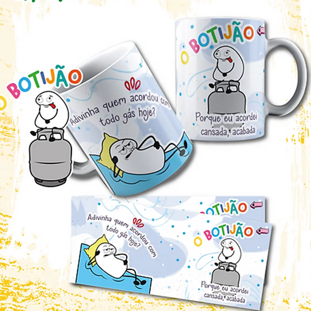 Arte Caneca Adivinha quem acordou com todo gás hoje Png 1