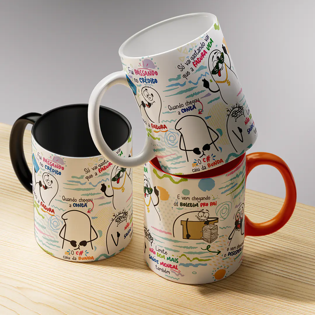 Arte caneca Fui Passando na Fatura - Esqueci a fatura o c# caiu da bunda Png 1