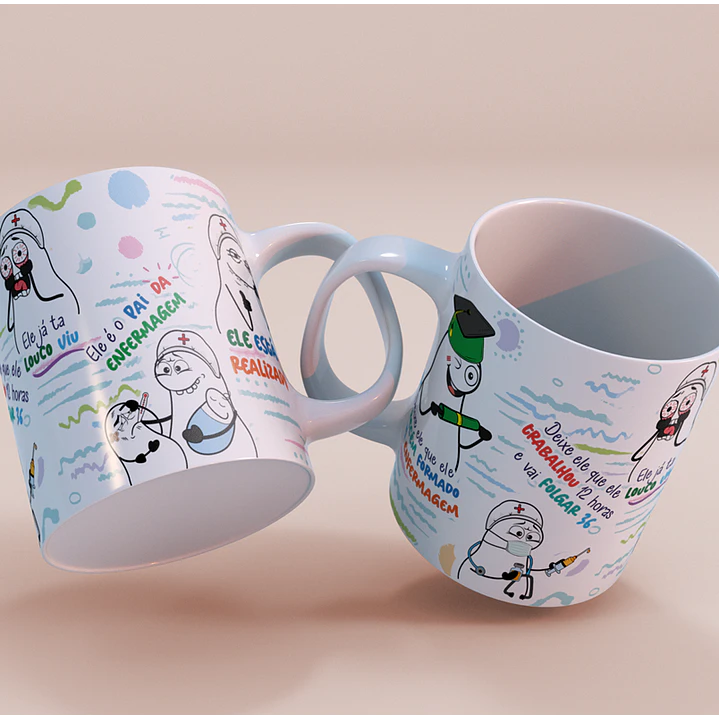 Arte Caneca Deixe ele que ele é recém formado em enfermagem - Versão Masculina Png 3