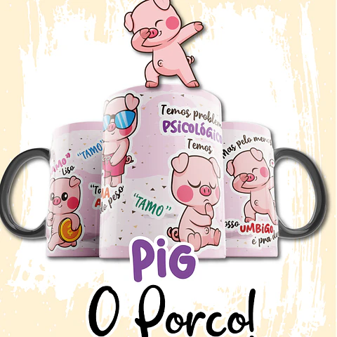 2 Arte Caneca Camisa Pig o Porco Arquivo Png