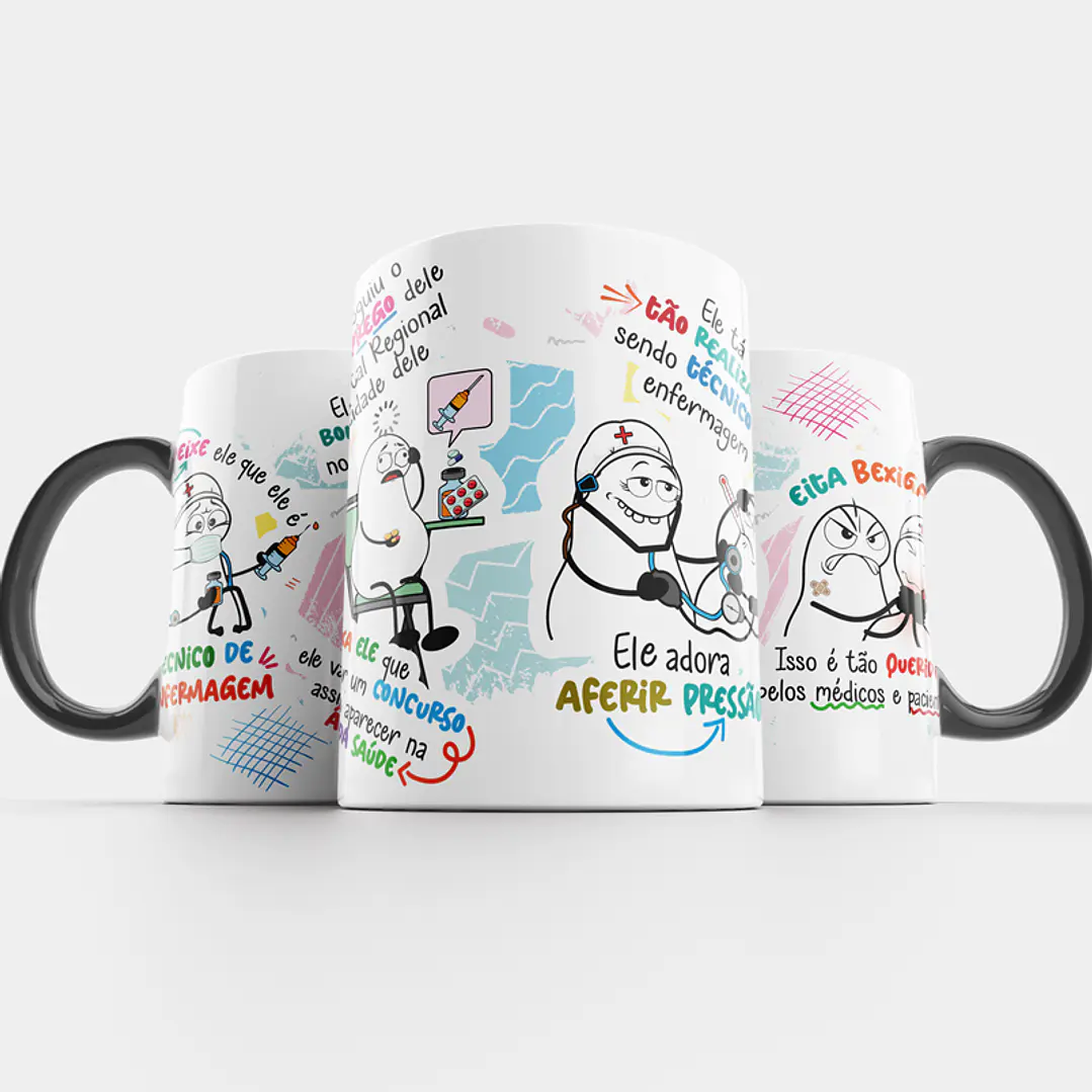 Arte Caneca Deixe ele que ele é técnico de Enfermagem - Versão Masculina Png 1
