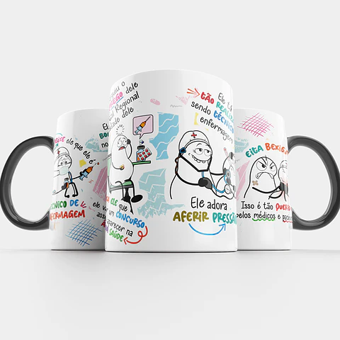 Arte Caneca Deixe ele que ele é técnico de Enfermagem - Versão Masculina Png