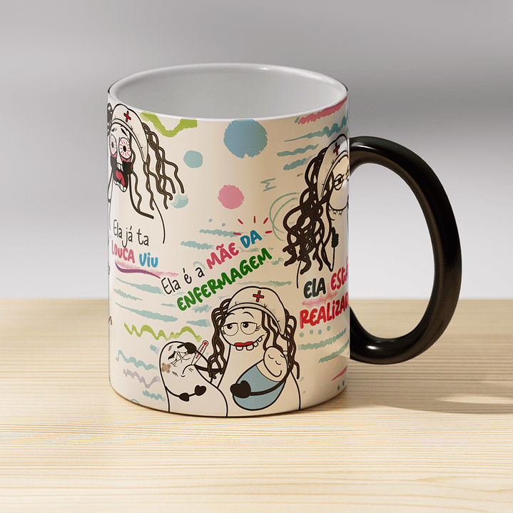 Arte para caneca Ela é a Mãe da Enfermagem - Enfermeira Recém Formada Png 3