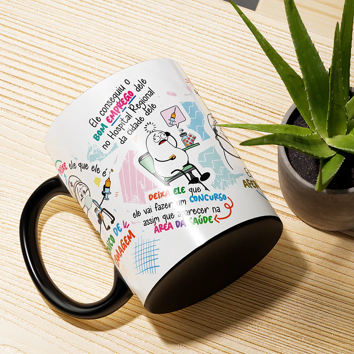 Arte Caneca Deixe ele que ele é técnico de Enfermagem - Versão Masculina Png 3
