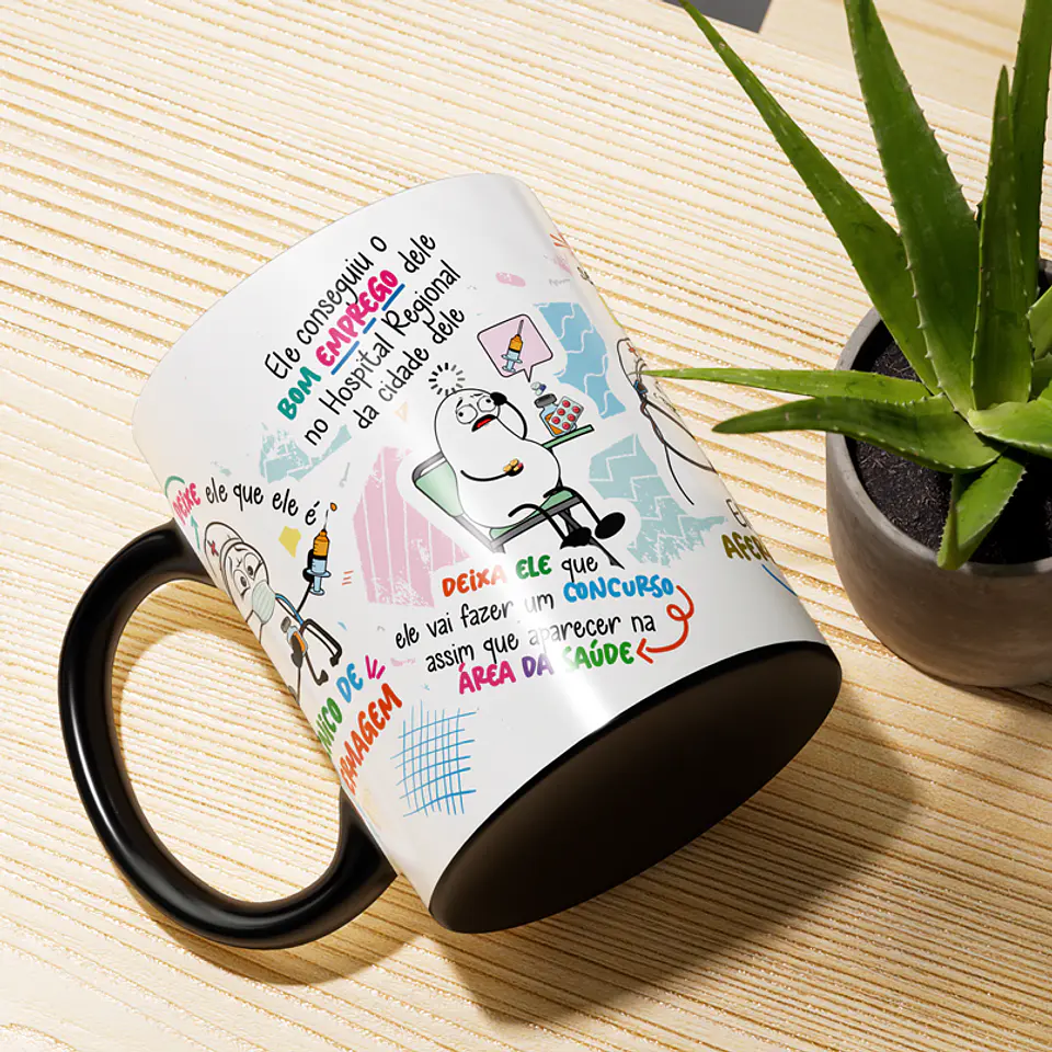 Arte Caneca Deixe ele que ele é técnico de Enfermagem - Versão Masculina Png 3