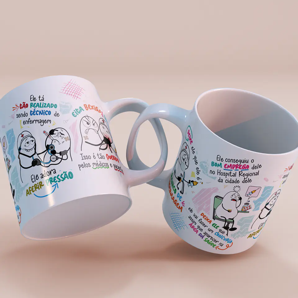 Arte Caneca Deixe ele que ele é técnico de Enfermagem - Versão Masculina Png 4