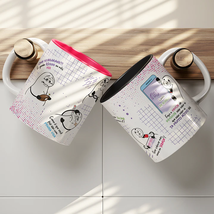 Arte Caneca Ohh Nubank eu ganho R$ 1200 no mês Arquivo Png 2