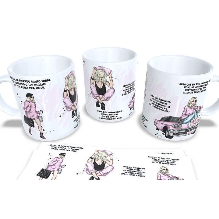 Arte Caneca Luisa Sonza - Menina, tá ficando muito tarde tá tocando o teu Alarme... Arquivo Png 2