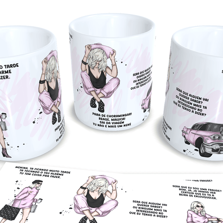 Arte Caneca Luisa Sonza - Menina, tá ficando muito tarde tá tocando o teu Alarme... Arquivo Png 2