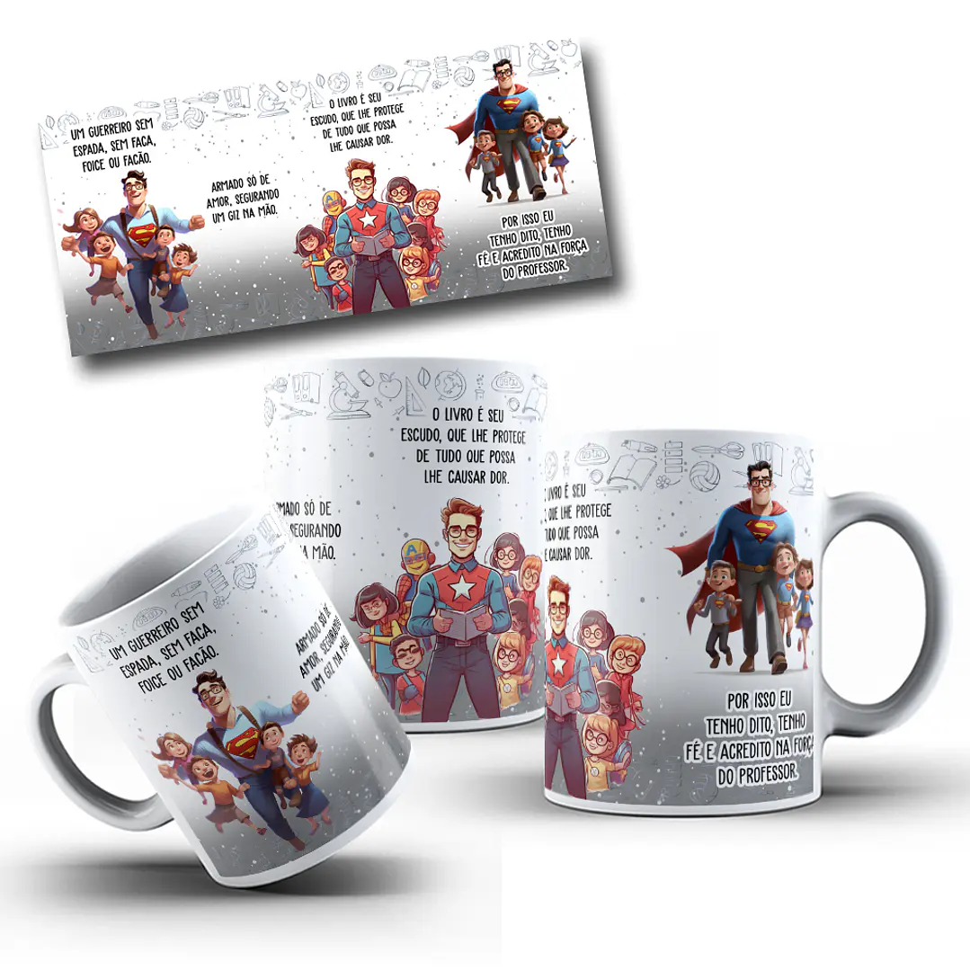 Arte Caneca Dia dos Professores Um Guerreiro sem Espada, Sem Faca, Foice ou Fação Arquivo Png  1