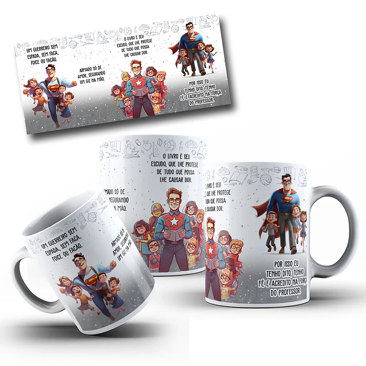 Arte Caneca Dia dos Professores Um Guerreiro sem Espada, Sem Faca, Foice ou Fação Arquivo Png  1