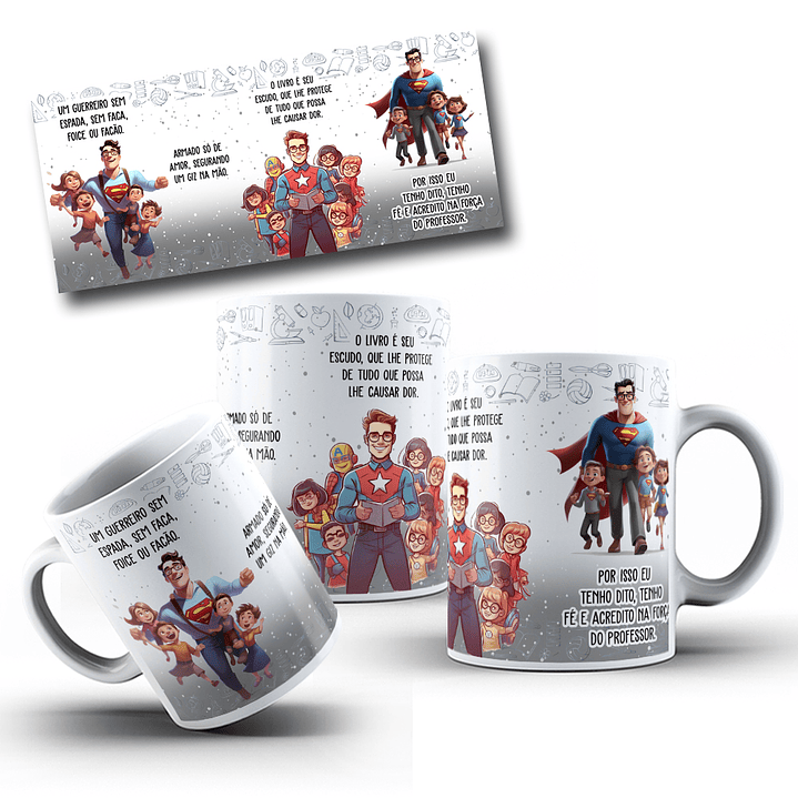 Arte Caneca Dia dos Professores Um Guerreiro sem Espada, Sem Faca, Foice ou Fação Arquivo Png  1