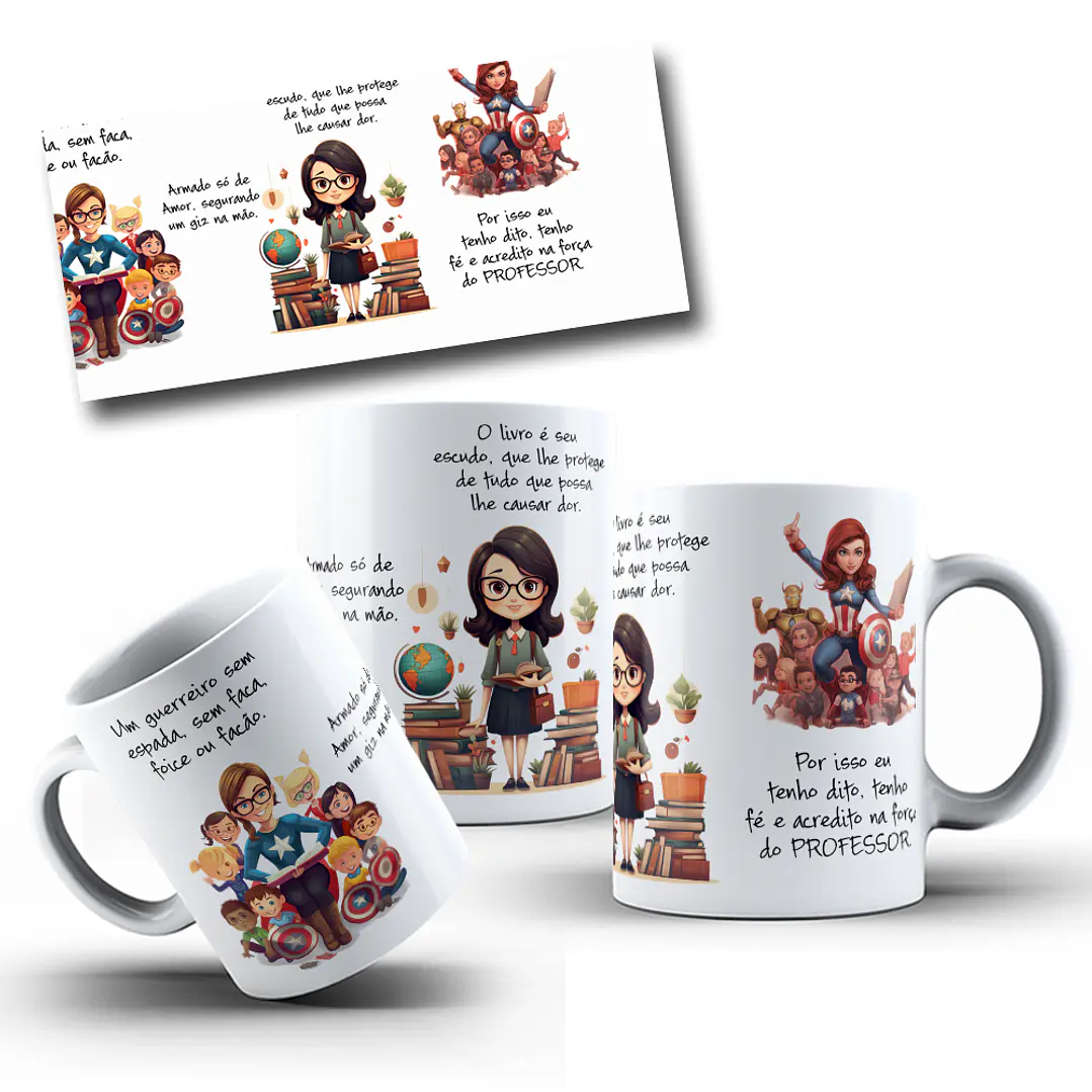 Arte Caneca Dia dos Professores Um Guerreiro sem Espada, Sem Faca, Foice ou Fação Arquivo Png  3