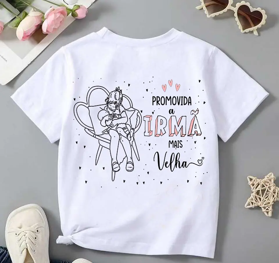 4 Artes Camisa Promovido a Irmão e Irmã Arquivo em CorelDraw 1
