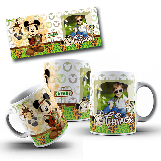 10 Artes Caneca Mickey Safari Arquivo em CorelDraw 