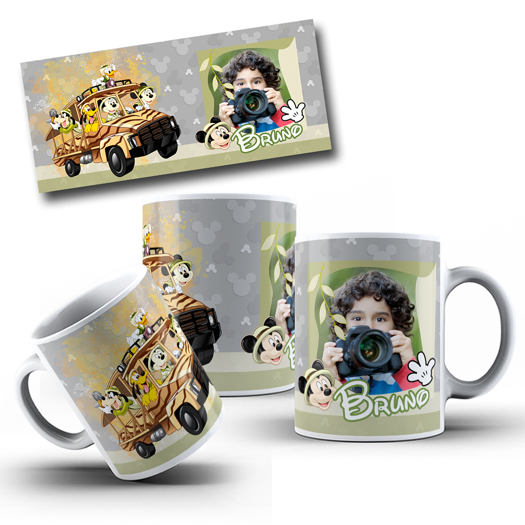 10 Artes Caneca Mickey Safari Arquivo em CorelDraw  5