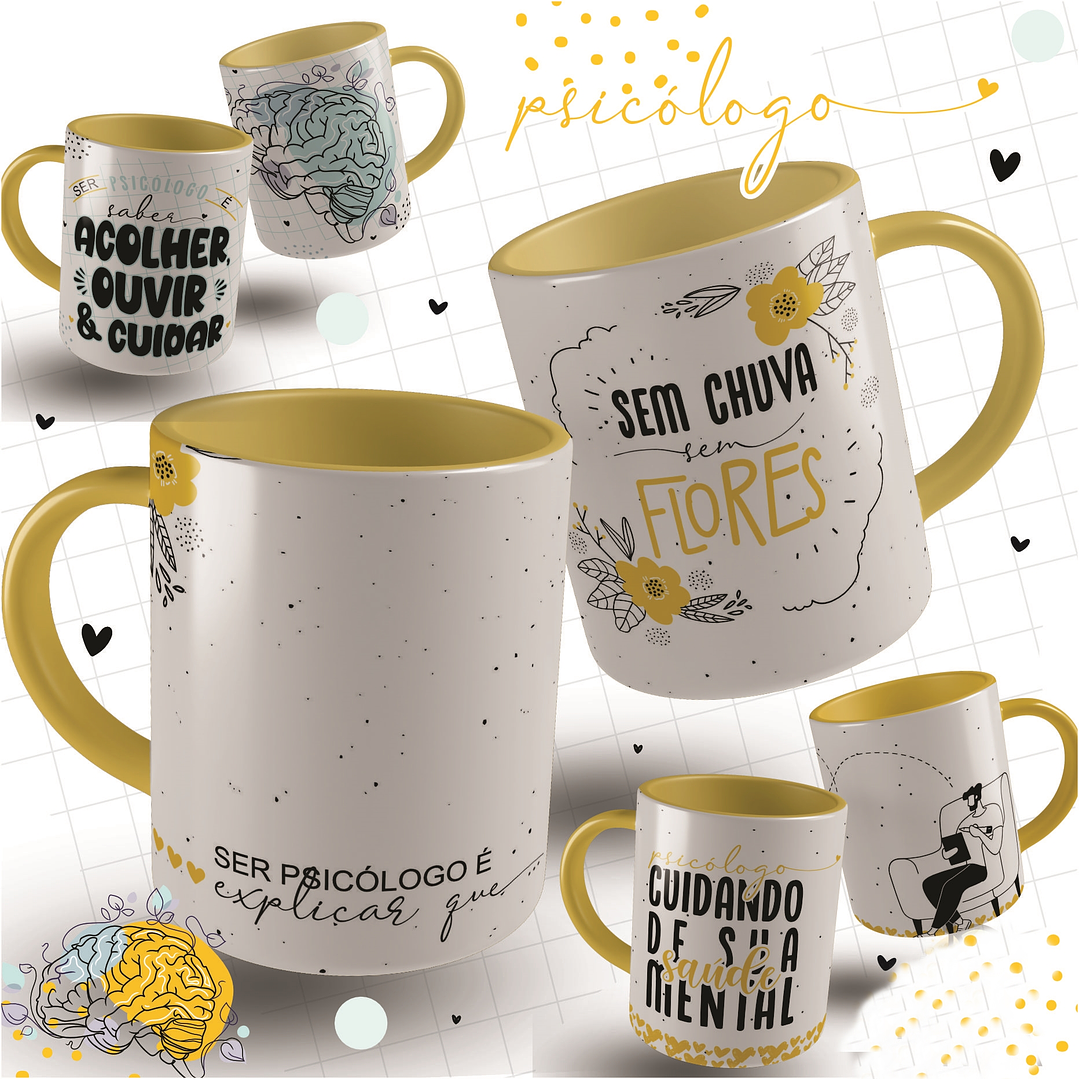 12 Artes Caneca e Camisa Psicólogo Arquivo em CorelDraw  4
