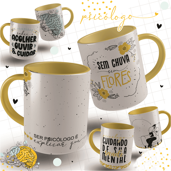 12 Artes Caneca e Camisa Psicólogo Arquivo em CorelDraw  4