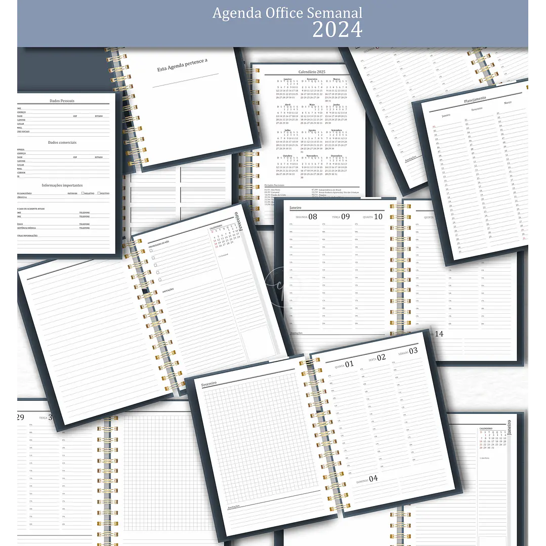 Arquivo Agenda Office Semanal 2024 em Pdf 3