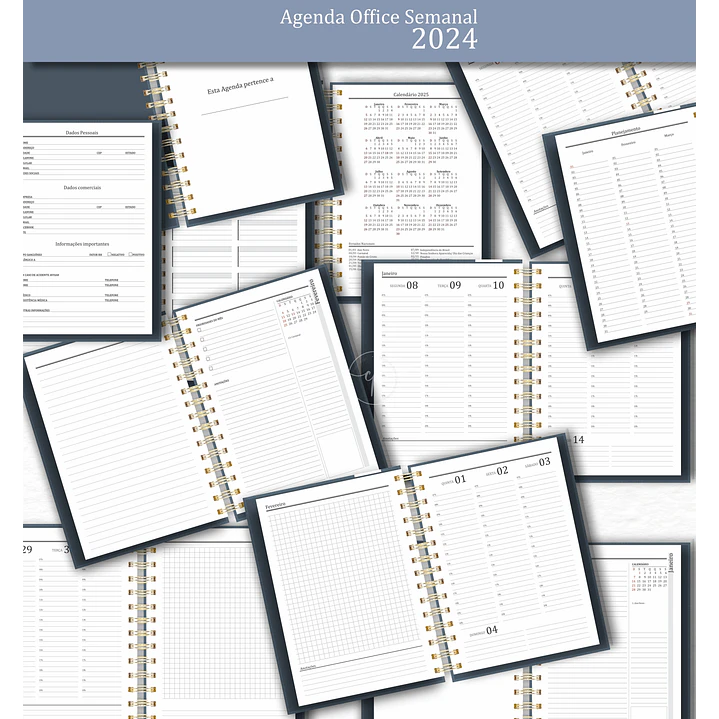 Arquivo Agenda Office Semanal 2024 em Pdf 3