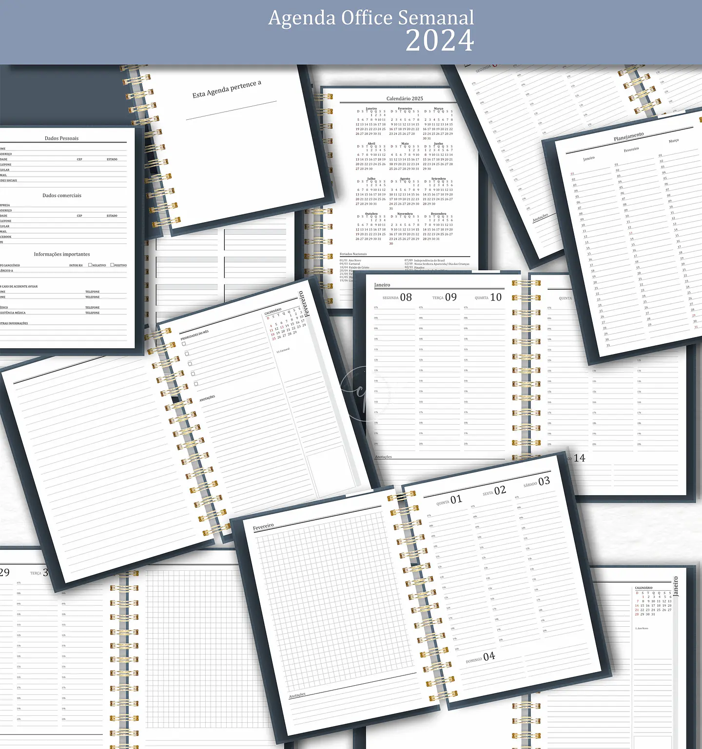 Arquivo Agenda Office Semanal 2024 em Pdf 3