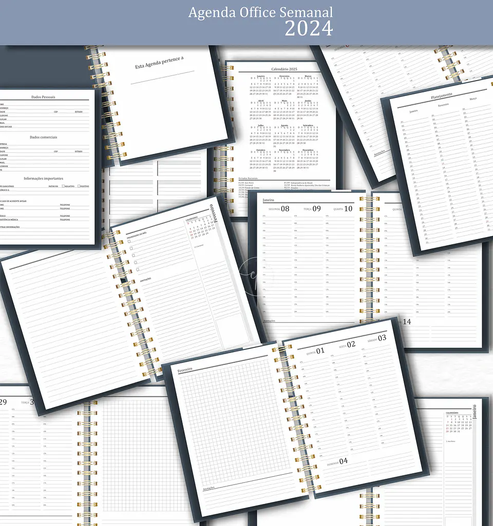 Arquivo Agenda Office Semanal 2024 em Pdf 3